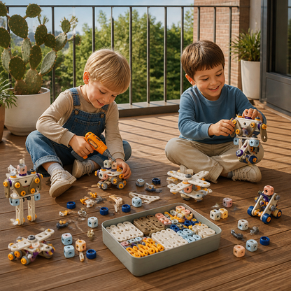 Kids’ DIY Tool Kit with Electric Drill – STEM Building Playset
