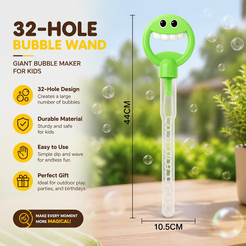 32-Hole Bubble Wand – Giant Bubble Maker for Kids