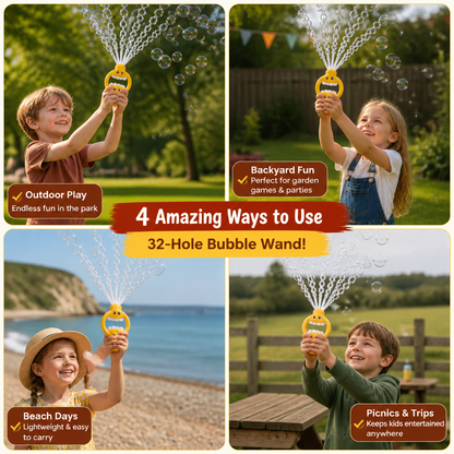 32-Hole Bubble Wand – Giant Bubble Maker for Kids