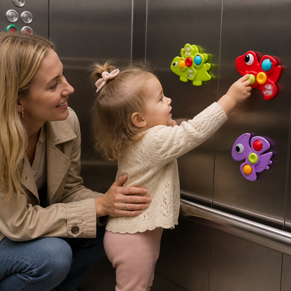 Dinosaur Suction Cup Spinner Toy for Babies & Toddlers Set of 3