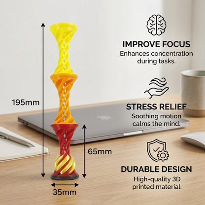3D Printed Spiral Fidget Toy – Satisfying Rotating Desk Toy for Stress Relief & Focus