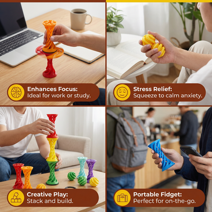 3D Printed Spiral Fidget Toy – Satisfying Rotating Desk Toy for Stress Relief & Focus