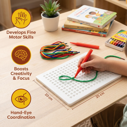 Lacing Board Toy with Lace – Creative Threading Game for Kids' Motor Skill Development