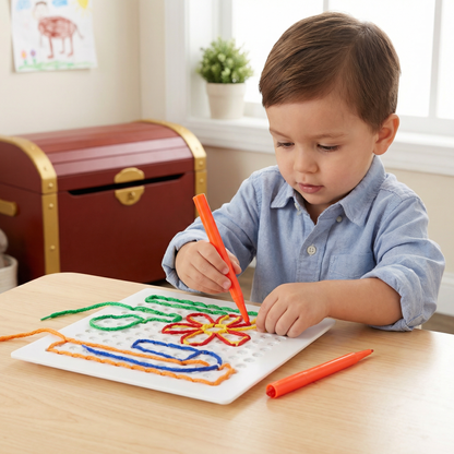 Lacing Board Toy with Lace – Creative Threading Game for Kids' Motor Skill Development