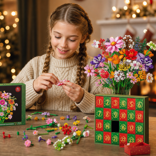 Christmas Building Block Flower Bouquet Advent Calendar