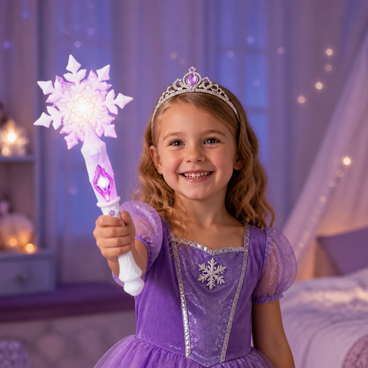 Light Up Snowflake Princess Wand Toy for Kids