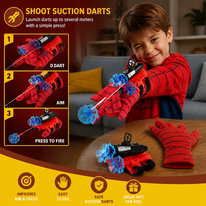 Superhero Web Launcher Glove Set – Wrist String Shooter with Suction Darts