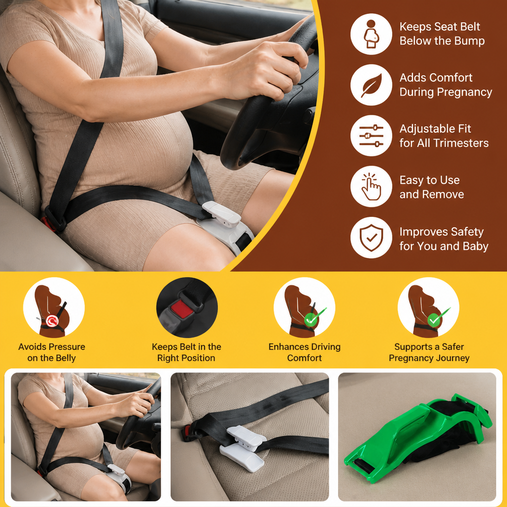Car Travel Maternity Belly Support Strap – Adjustable & Comfortable Pregnancy Support
