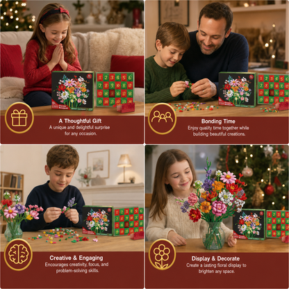 Christmas Building Block Flower Bouquet Advent Calendar