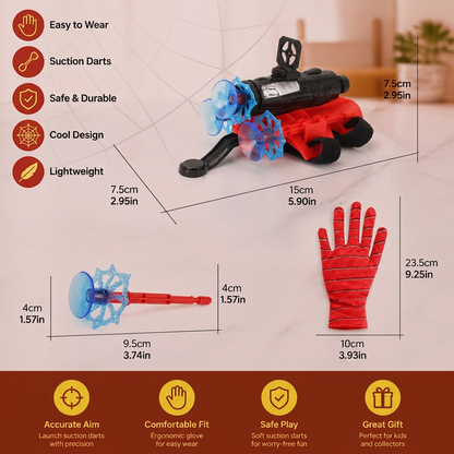 Superhero Web Launcher Glove Set – Wrist String Shooter with Suction Darts