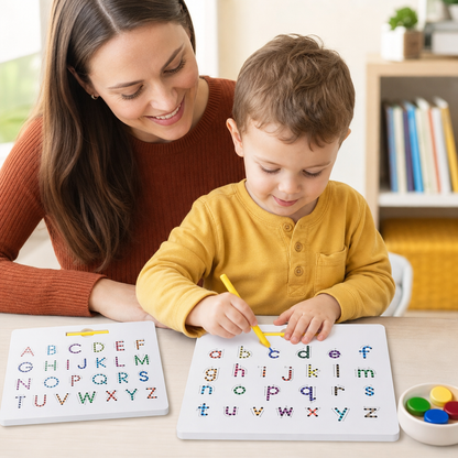 2-in-1 Magnetic Letter Tracing Board for Uppercase & Lowercase Writing Practice