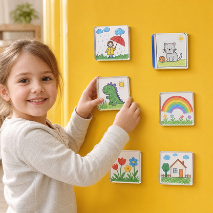 Clear Acrylic Magnetic Photo Frames with Adhesive Backing