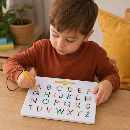 2-in-1 Magnetic Letter Tracing Board for Uppercase & Lowercase Writing Practice