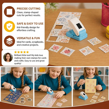 DIY Postage Stamp Paper Punch for Kids’ Arts & Crafts