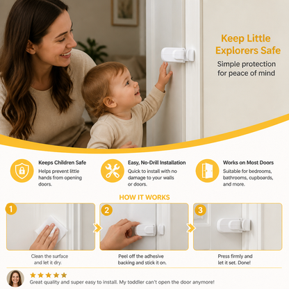 No-Drill Child Safety Door Lock