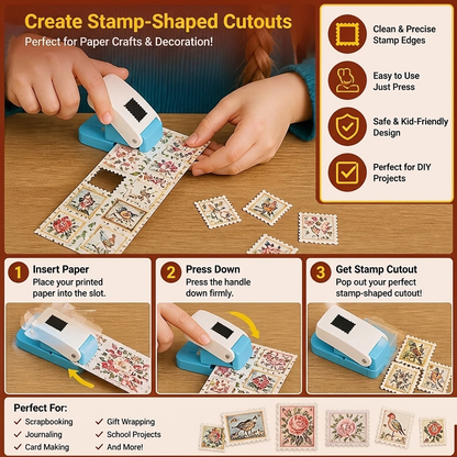 DIY Postage Stamp Paper Punch for Kids’ Arts & Crafts