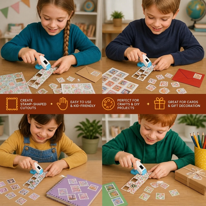 DIY Postage Stamp Paper Punch for Kids’ Arts & Crafts