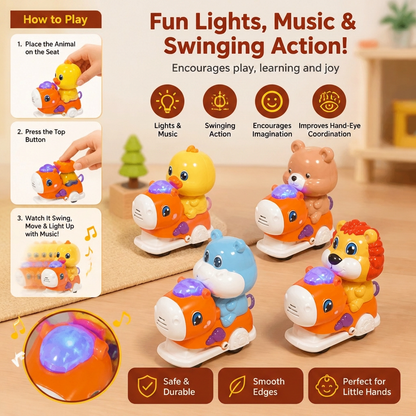 Interactive Animal Swing Toy with Music & Lights