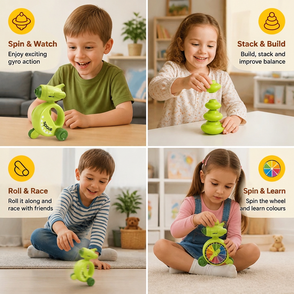 5-in-1 Gyro Educational Toy – Spinning, Balancing & Stacking Skill Game for Kids
