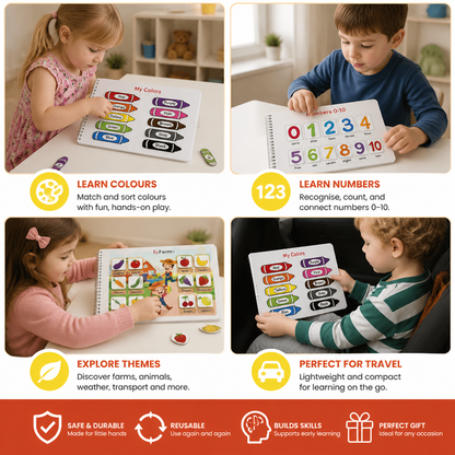 Montessori Busy Book – Reusable Preschool Learning Activity Book