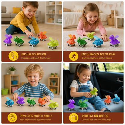 Press & Go Dinosaur Cars – Rolling Dinosaur Toys for Kids