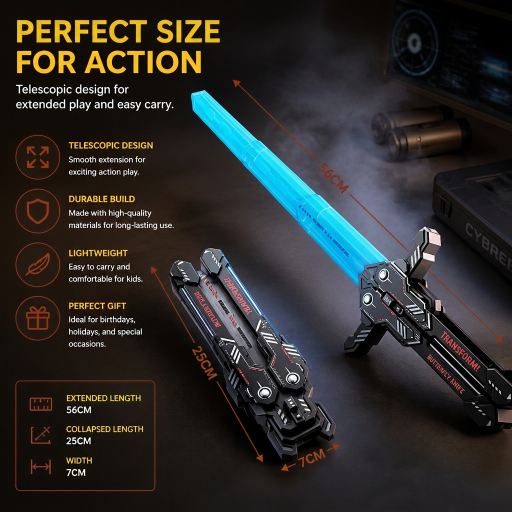 Glowing Telescopic Butterfly Sword Toy