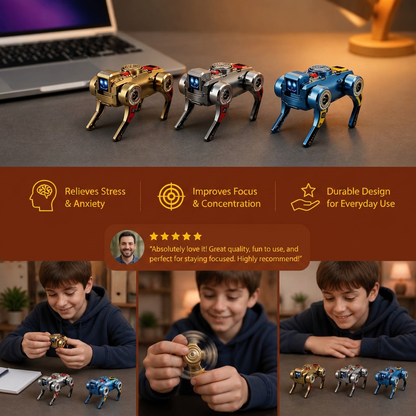 3-in-1 Mechanical Robot Dog Fidget Spinner Toy