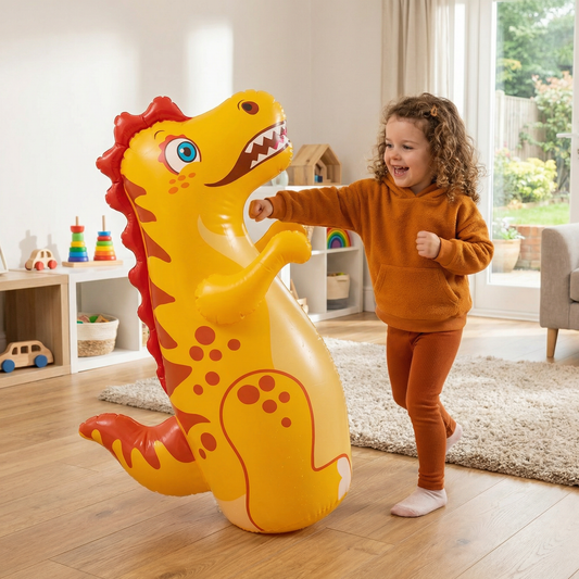 Kids Inflatable Punching Bag – Animal Design with Water-Filled Base