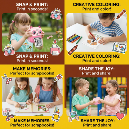 Kids Instant Print Camera – Mini HD Digital Camera with Built-in Printer