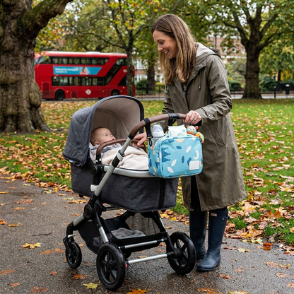 3in1 Stroller Organizer Bag – Waterproof Diaper Caddy with Insulated Pockets