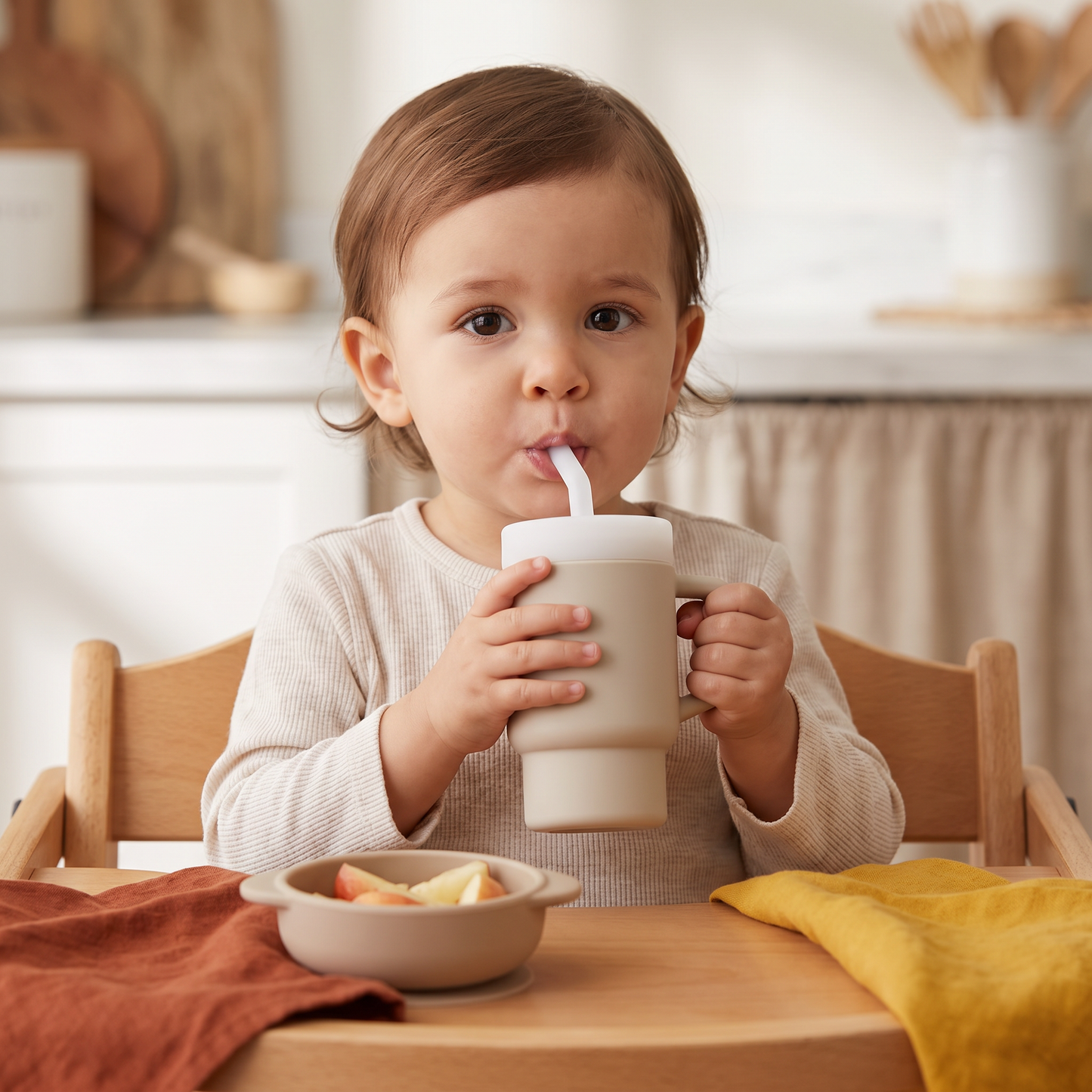 Leakproof Silicone Toddler Straw Cup