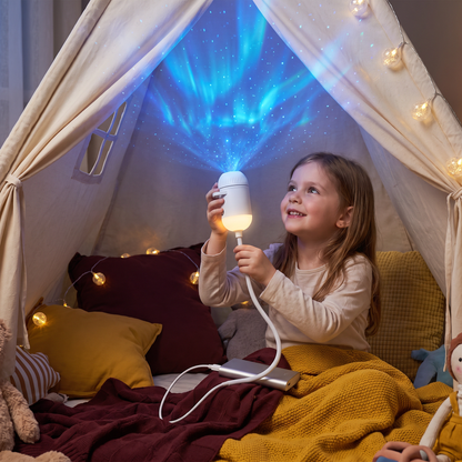 NightSky Dimmable USB Galaxy Projector with Stars & Aurora Effects