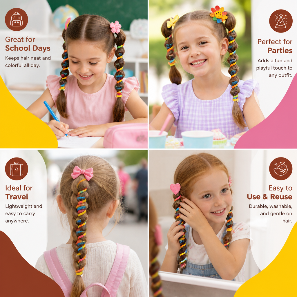 Cute Kids Spiral Hair Tie Set