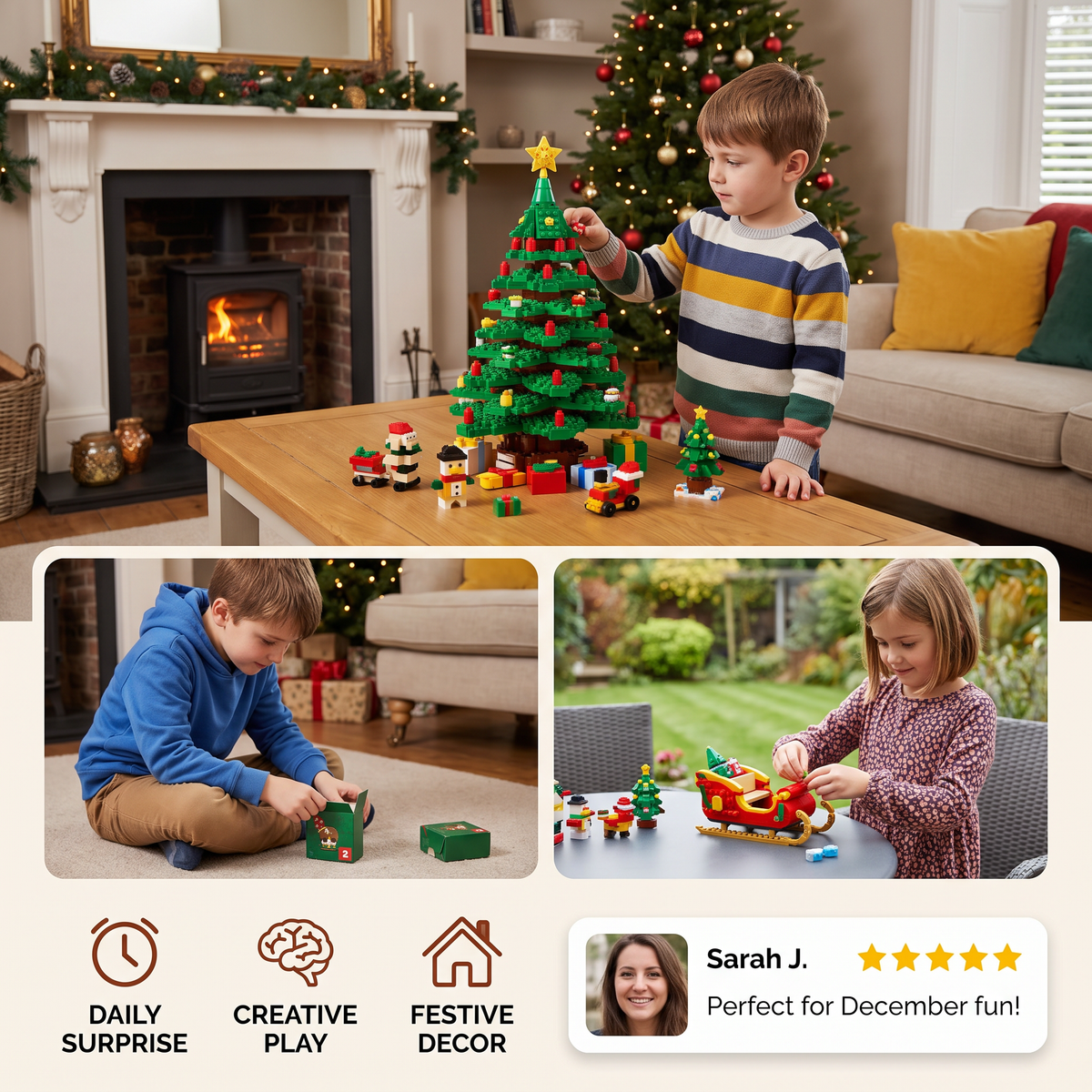 Christmas Tree Building Blocks Advent Calendar for Kids