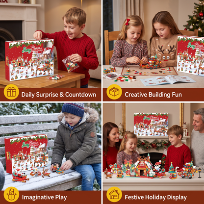 Christmas Village Building Blocks Advent Calendar for Kids