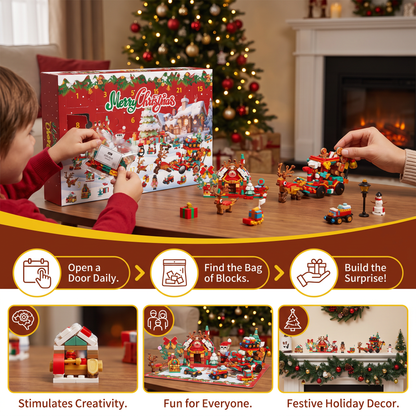 Christmas Village Building Blocks Advent Calendar for Kids