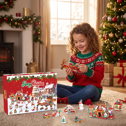 Christmas Village Building Blocks Advent Calendar for Kids