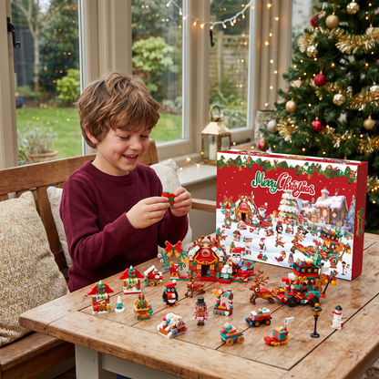 Christmas Village Building Blocks Advent Calendar for Kids