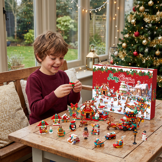 Christmas Village Building Blocks Advent Calendar for Kids