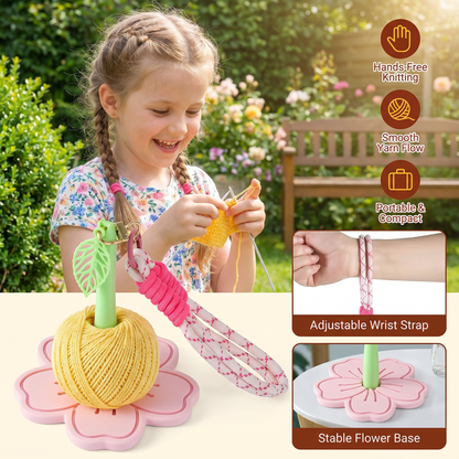 Portable Wrist Yarn Holder with Strap for Knitting and Crocheting