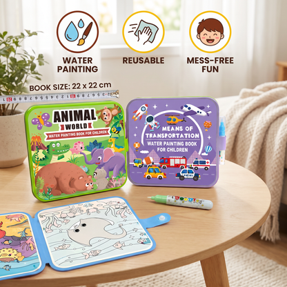 Magic Water Drawing Book – Reusable Mess-Free Colouring Fun