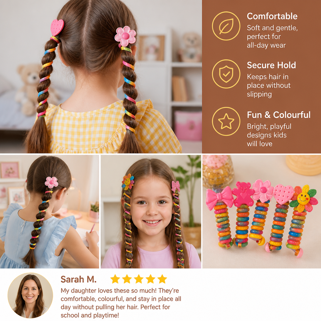 Cute Kids Spiral Hair Tie Set