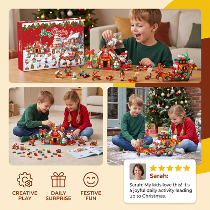 Christmas Village Building Blocks Advent Calendar for Kids