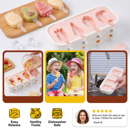 Silicone Popsicle Mold with Fruit Shapes for Homemade Ice Cream