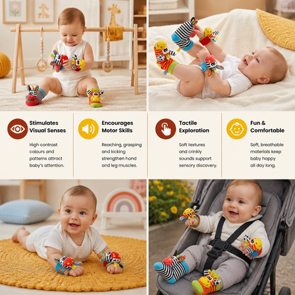 Sensory Baby Plush Socks and Wristband