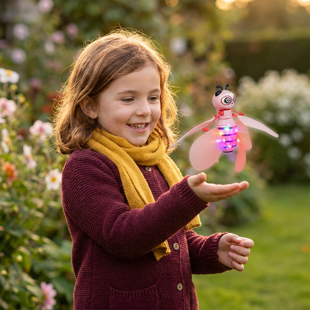 Hand-Controlled Flying Bee Toy with Motion Sensor and LED Lights