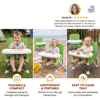 Foldable Baby Camping Chair with Tray for On the Go