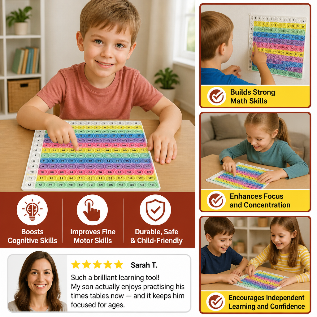 Rainbow Pop Math – Multiplication Fidget Learning Toy