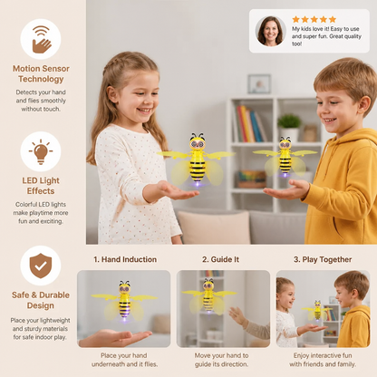 Hand-Controlled Flying Bee Toy with Motion Sensor and LED Lights
