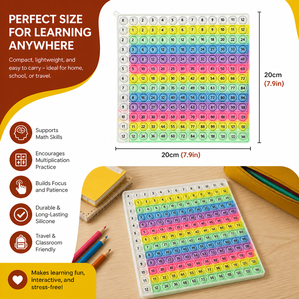 Rainbow Pop Math – Multiplication Fidget Learning Toy